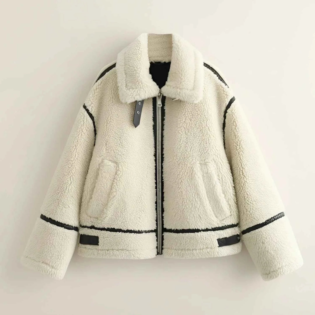 Women's Sherpa Aviator Jacket Ivory
