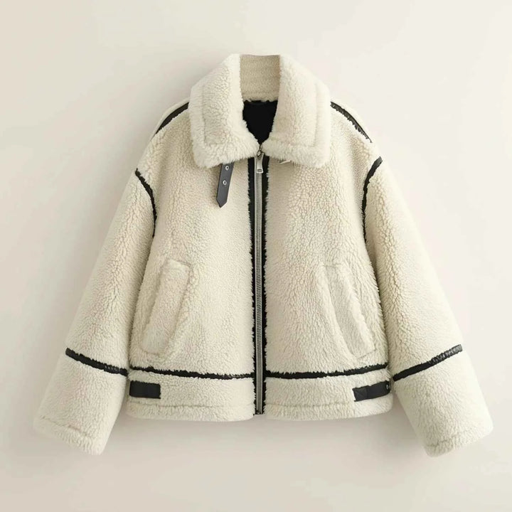 Women's Sherpa Aviator Jacket Ivory