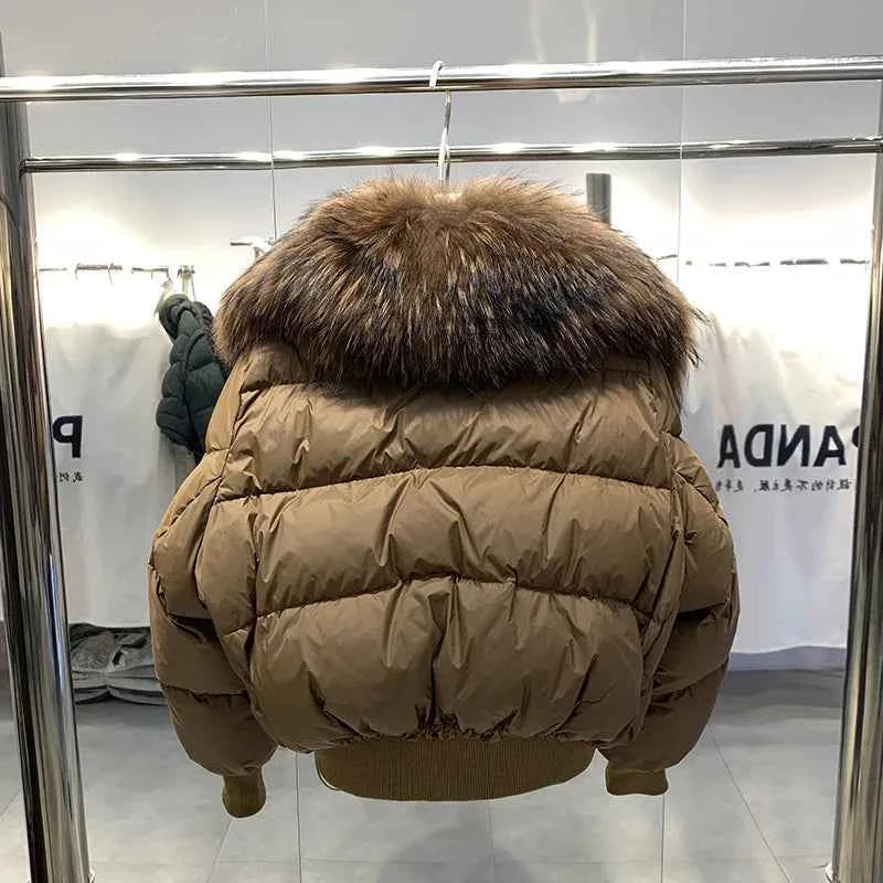 Women's Short White Duck Down Parka - Lightweight & Warm