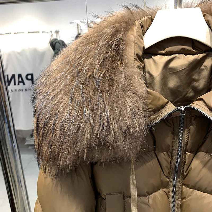 Women's Short White Duck Down Parka - Lightweight & Warm