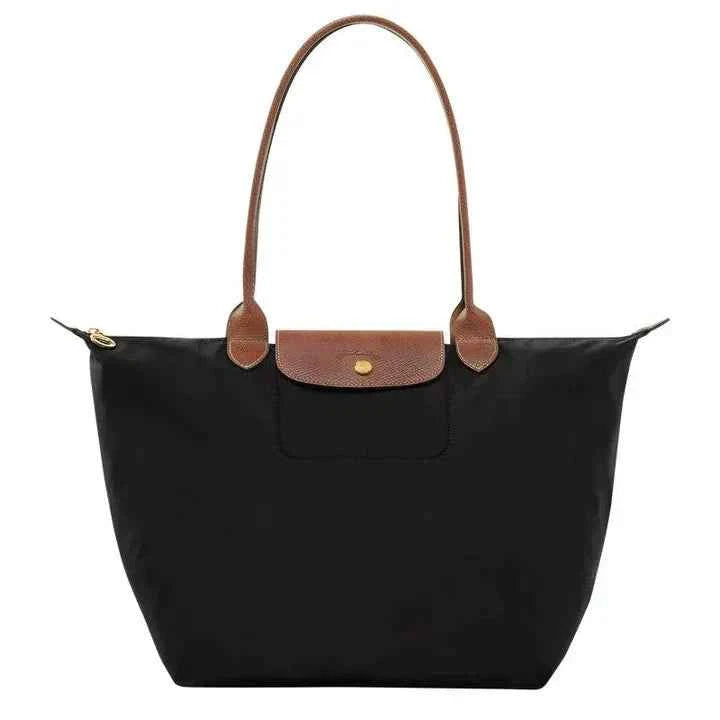 Women's Zip Top Shoulder Tote Bag Black