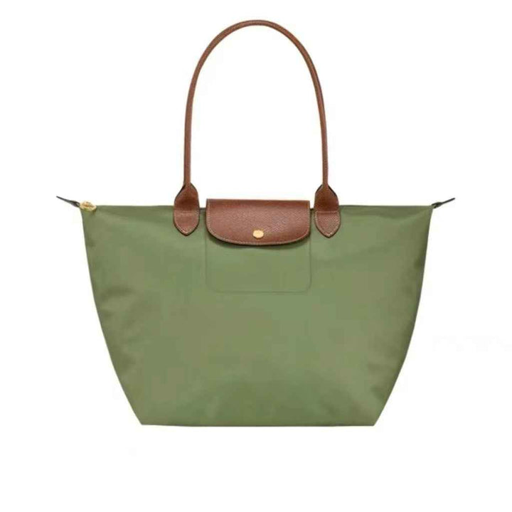 Women's Zip Top Shoulder Tote Bag Green