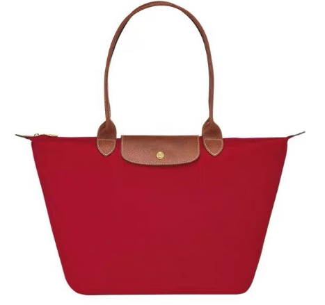 Women's Zip Top Shoulder Tote Bag Red