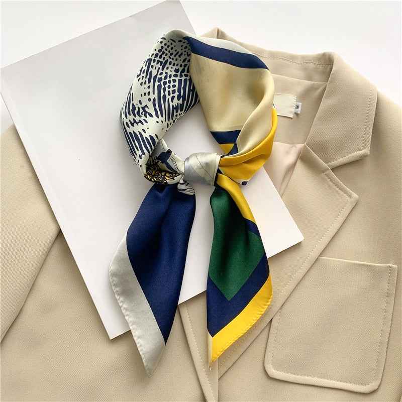 Women's Silk Scarf - Elegant and Luxurious Accessory Blue