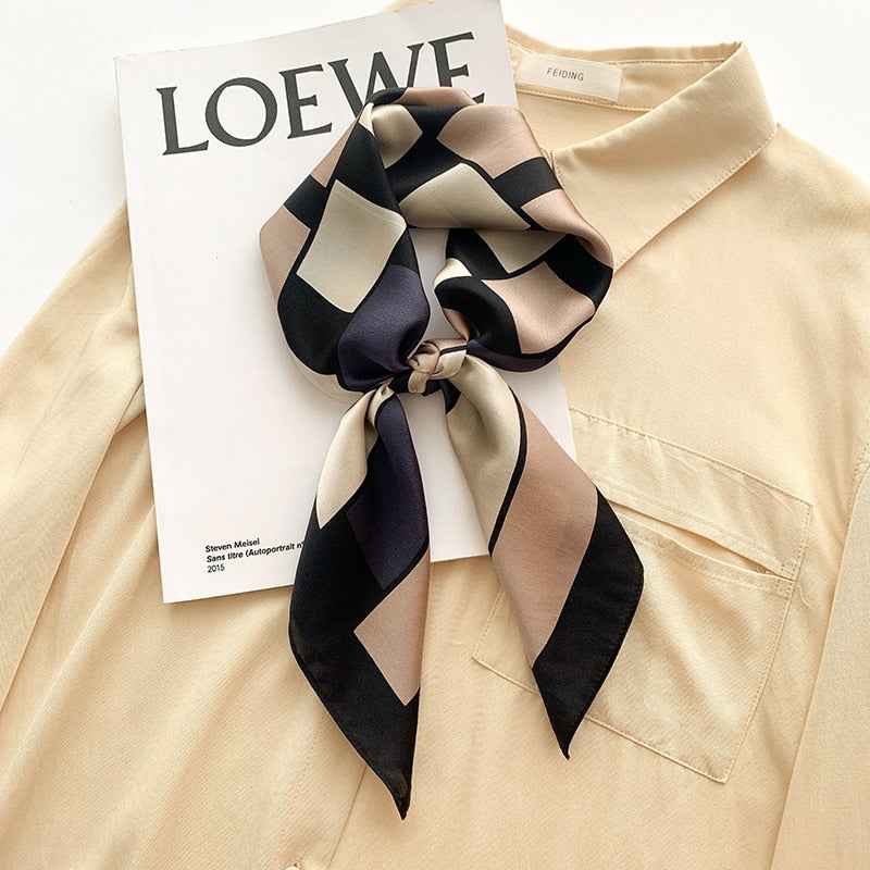 Women's Silk Square Scarf - Elegant Parisian Style