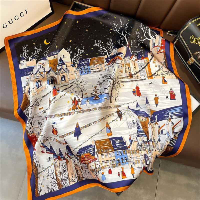 Women's Silk Square Scarf in Avignon Design