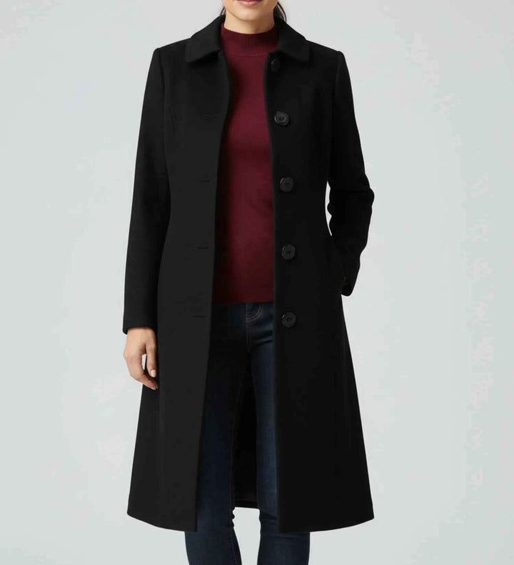 Women's Single Breasted Winter Trench Coat