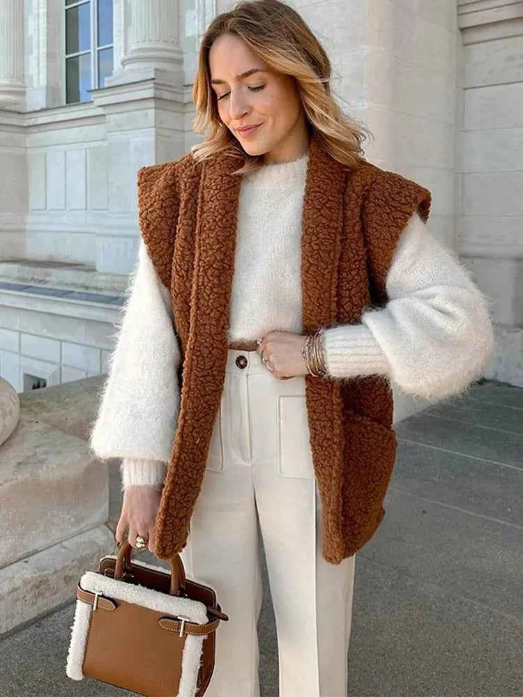 Women's Sleeveless Vest Winter Essential Knitwear Collection