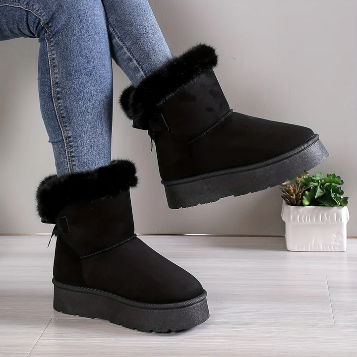 Women's Slip-On Winter Boots – Cozy Style for Cold Weather Black