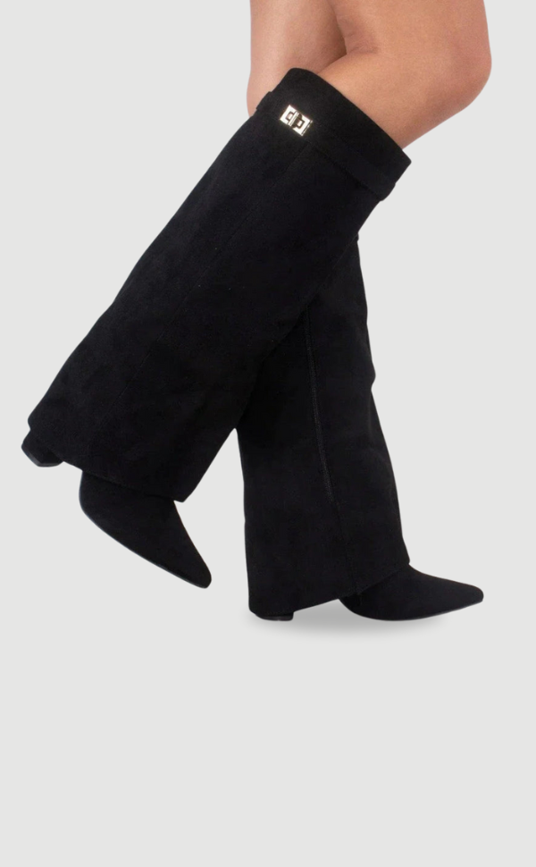 Women's Slouchy Pointed Toe Thigh-High Boots – Chic & Comfortable