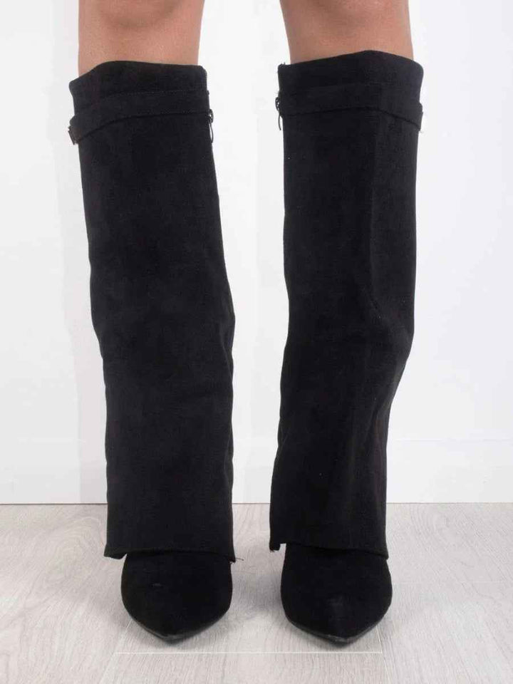 Women's Slouchy Pointed Toe Thigh-High Boots – Chic & Comfortable
