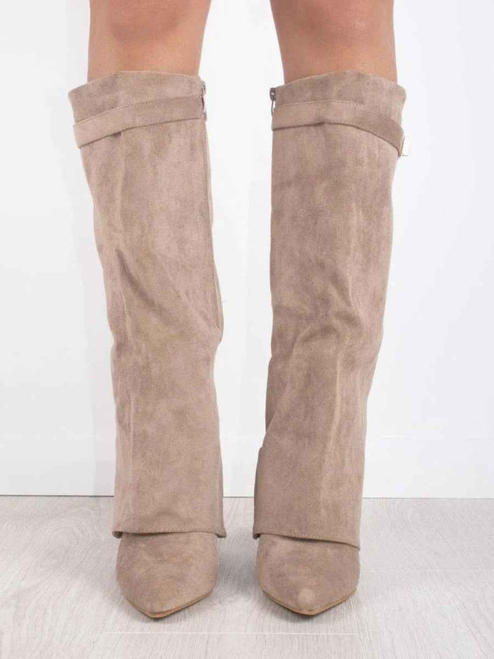 Women's Slouchy Pointed Toe Thigh-High Boots – Chic & Comfortable