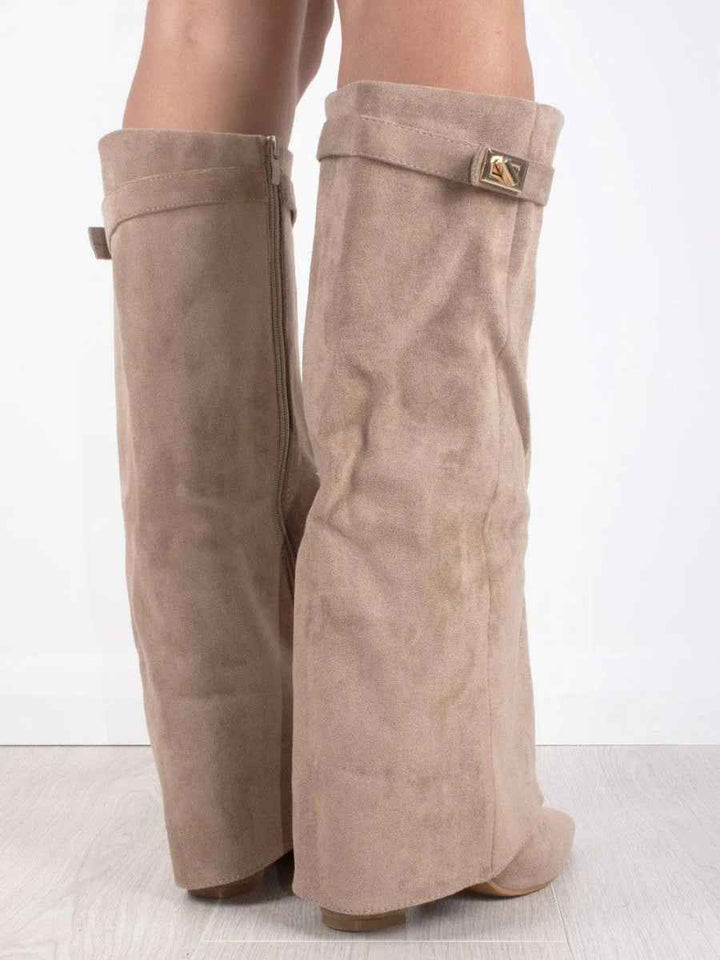 Women's Slouchy Pointed Toe Thigh-High Boots – Chic & Comfortable