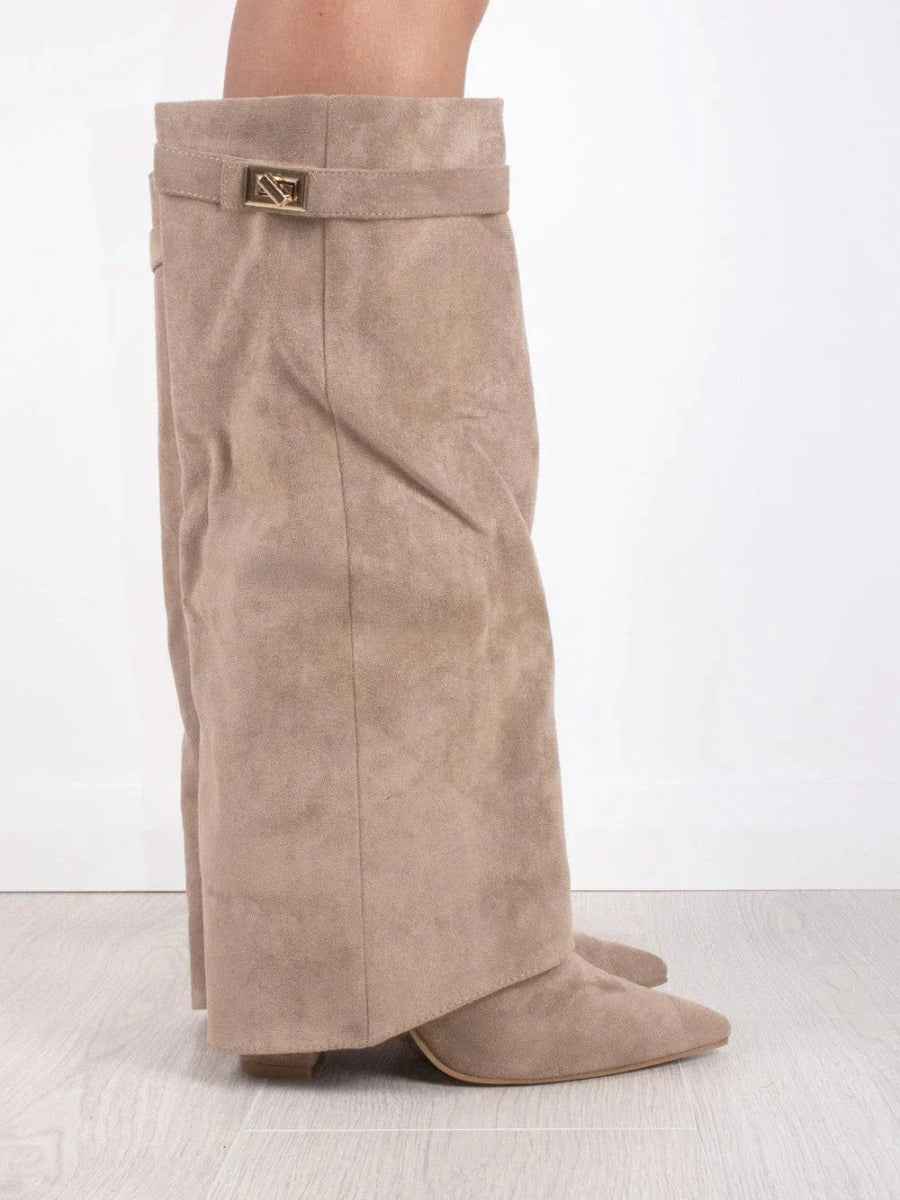 Women's Slouchy Pointed Toe Thigh-High Boots – Chic & Comfortable