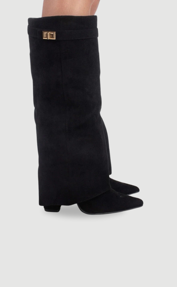 Women's Slouchy Pointed Toe Thigh-High Boots – Chic & Comfortable