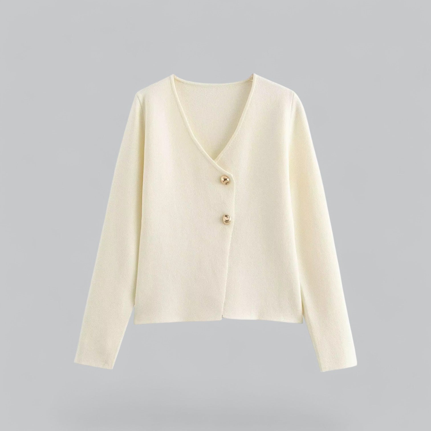 Women's Spring Minimal Button Cardigan White