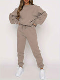 Women's Cotton Blend Crewneck Relaxed Fit Sweater Winter Beige