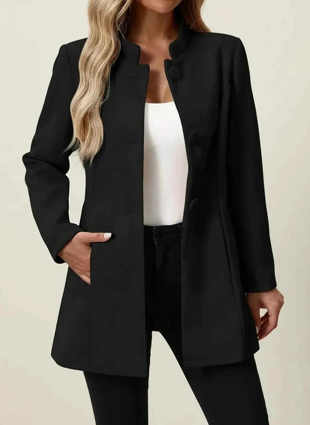 Women's Stand Collar Business Casual Blazer Coat