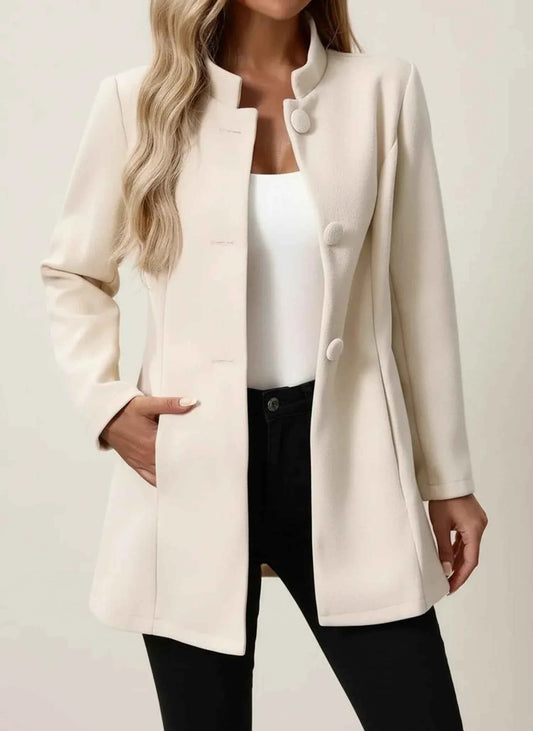 Women's Button-front Stand Collar Blazer Winter Essential