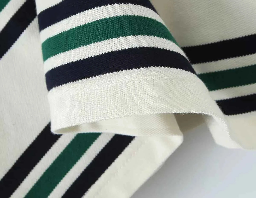 Women's Striped Polo Shirt - Riviera Style