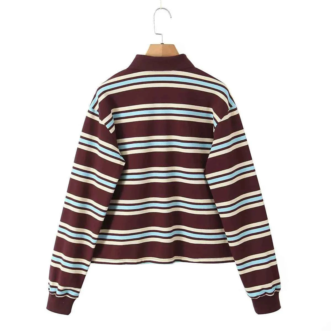 Women's Striped Polo Shirt - Riviera Style