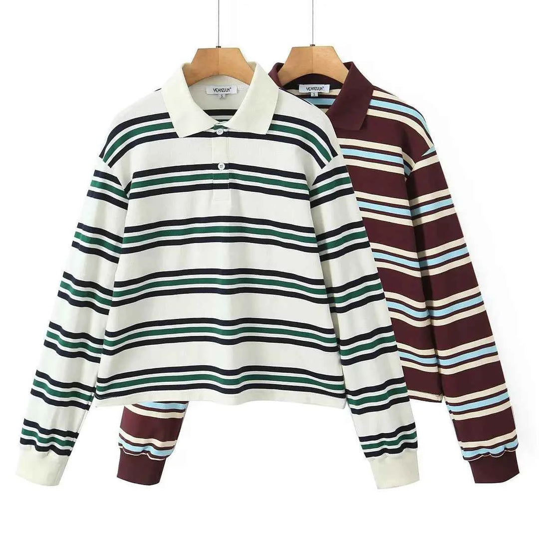 Women's Striped Polo Shirt - Riviera Style
