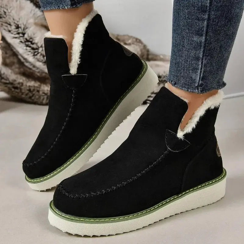 Women's Stylish Comfortable Non-Slip Thick Sole Ankle Boots Black