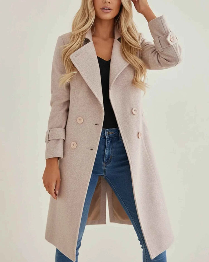 Women's Stylish Formal Long Winter Coat Pink