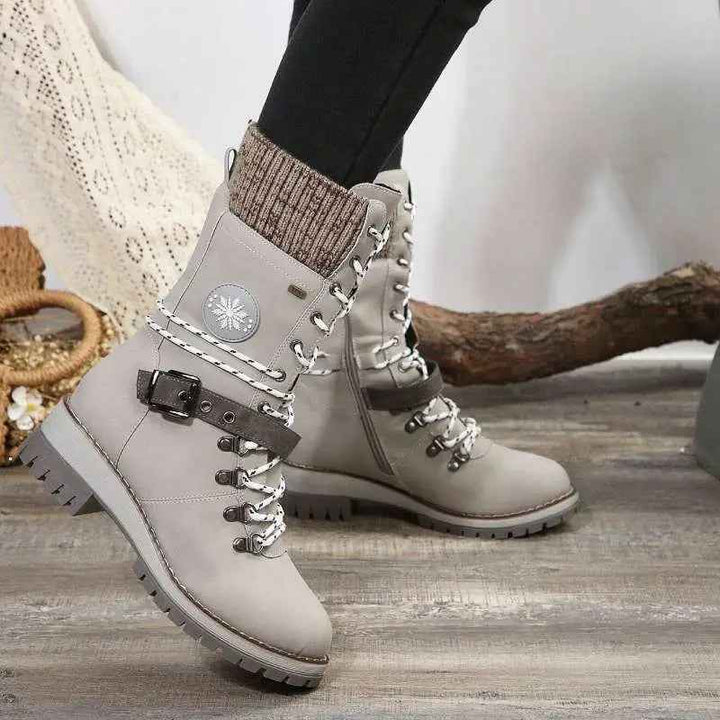 Women's Stylish High Heel Winter Boots – Warm & Chic for Cold Weather White