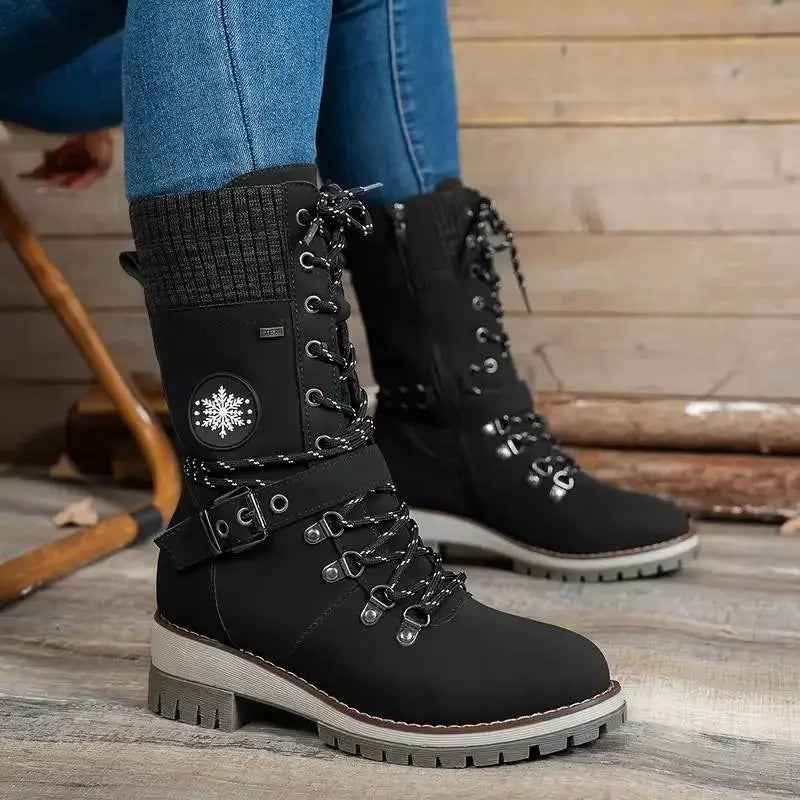 Women's Stylish High Heel Winter Boots – Warm & Chic for Cold Weather Black