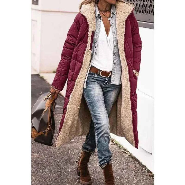 Women's Stylish Winter Coat Burgundy