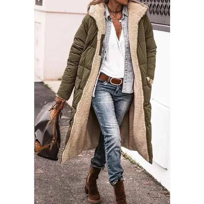 Women's Stylish Winter Coat Army Green