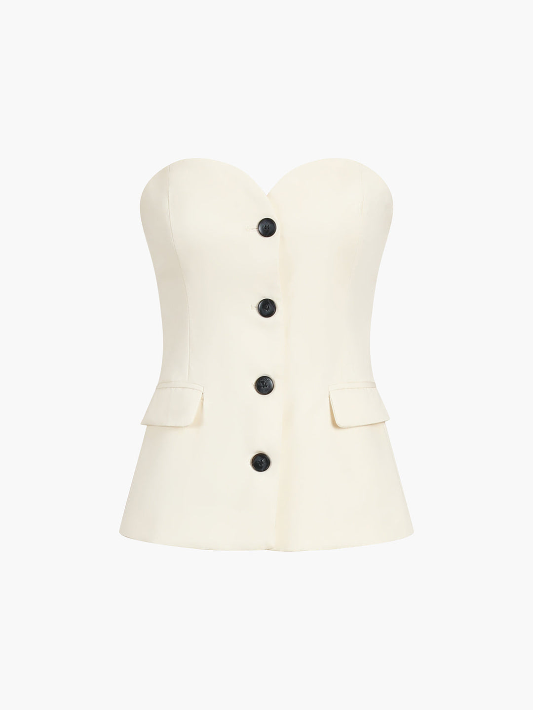 Women's Tailored Pantsuit – Strapless Corset Top with Straight Legs