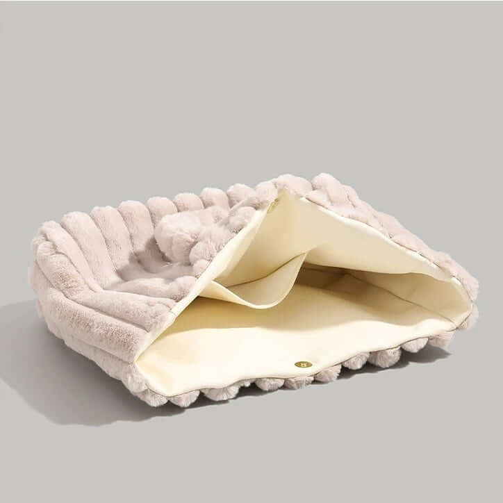 Trendy Women's Tote Bag with Plush Pom-Pom Handles