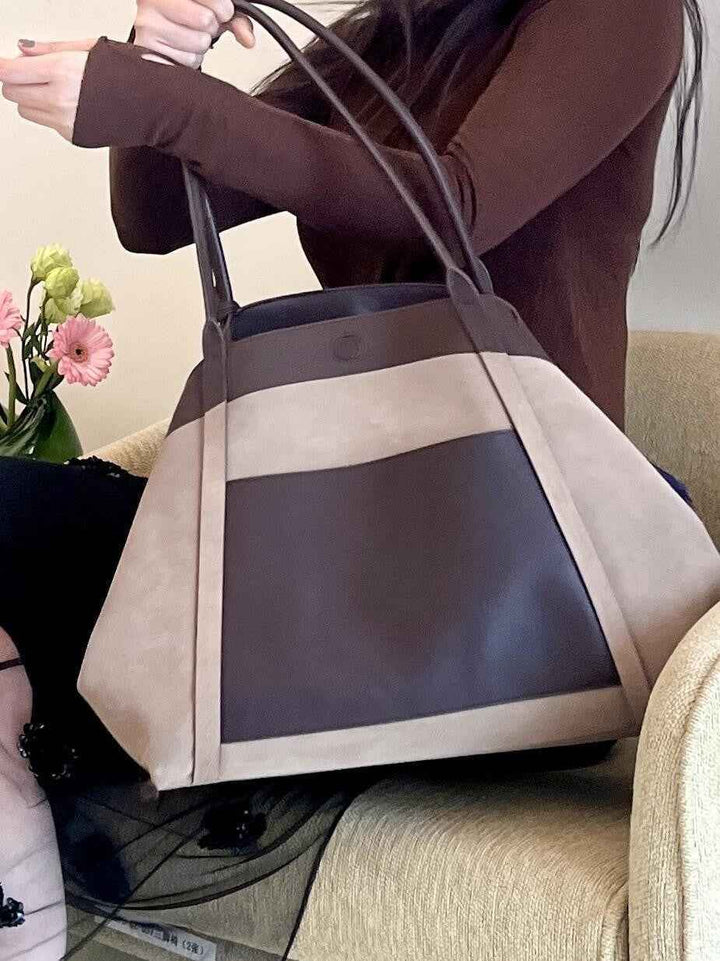 Women's Travel Tote Bag with Shoulder Strap Brown
