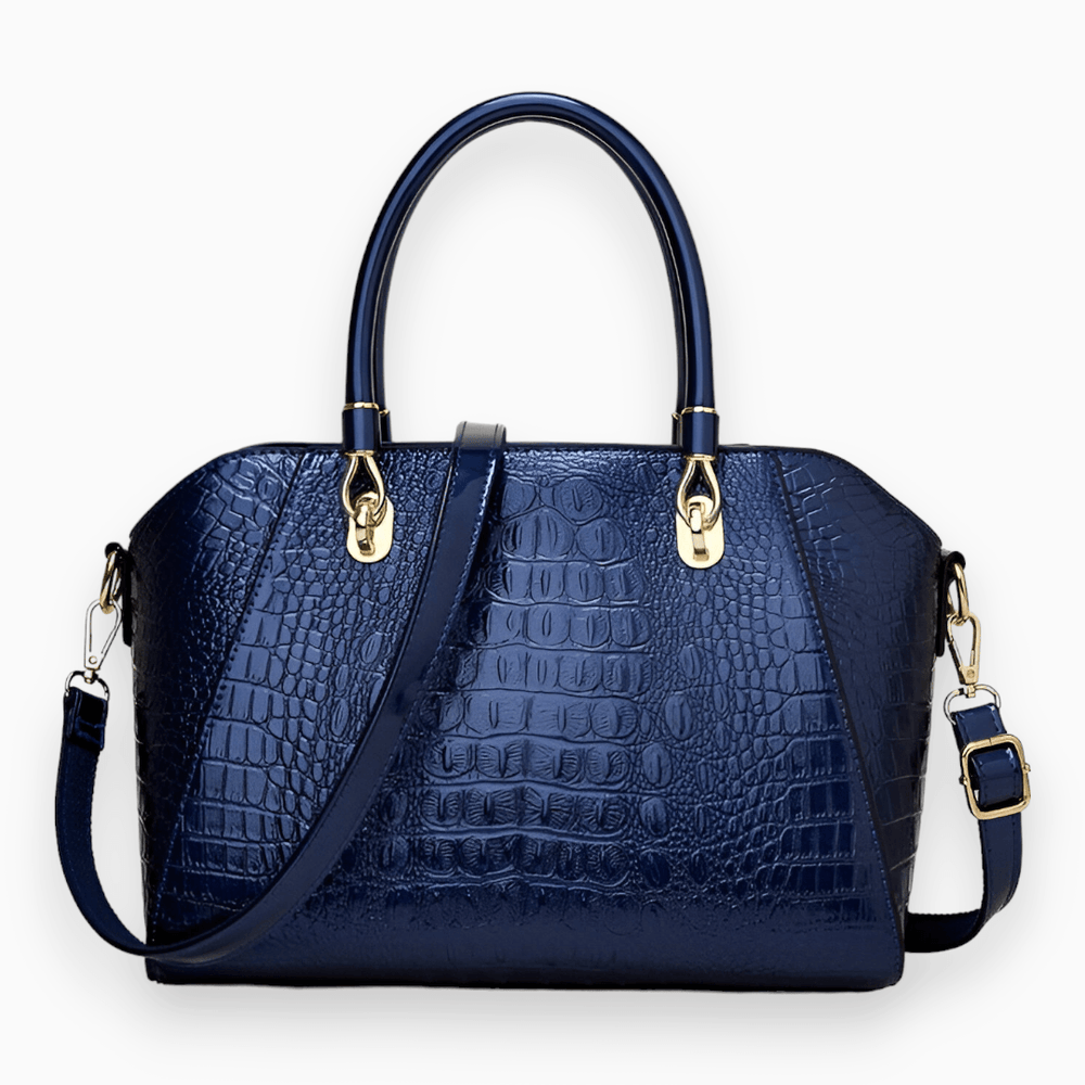Women's Elegant Textured Tote Bag Blue
