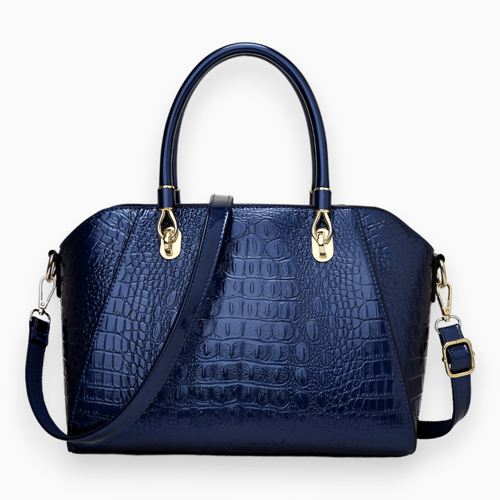 Women's Elegant Textured Tote Bag Blue