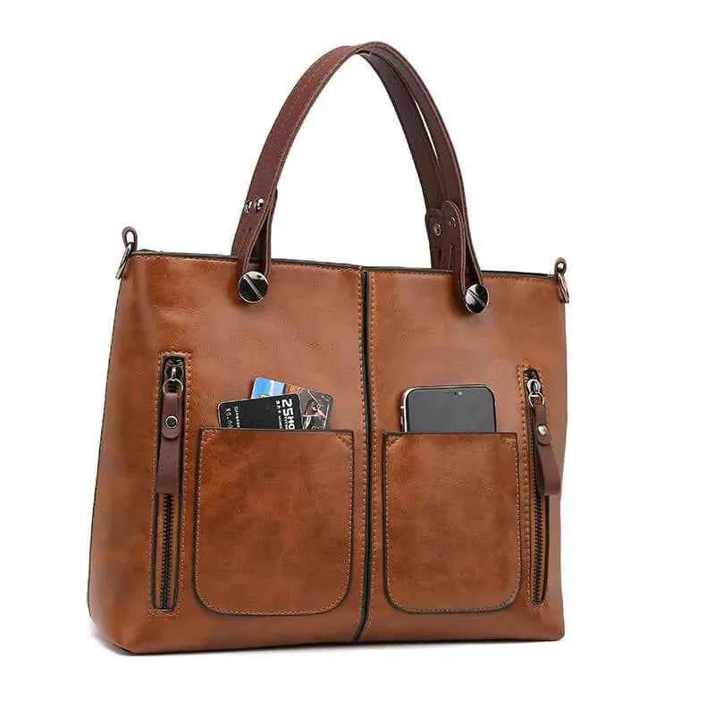 Women's Zip Pocket Tote Bag | Shoulder Style