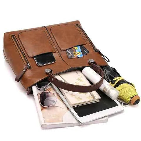 Women's Zip Pocket Tote Bag | Shoulder Style