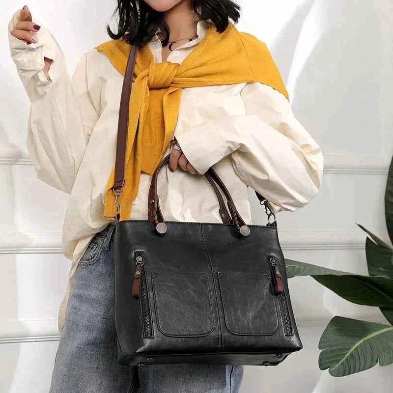 Women's Zip Pocket Tote Bag | Shoulder Style