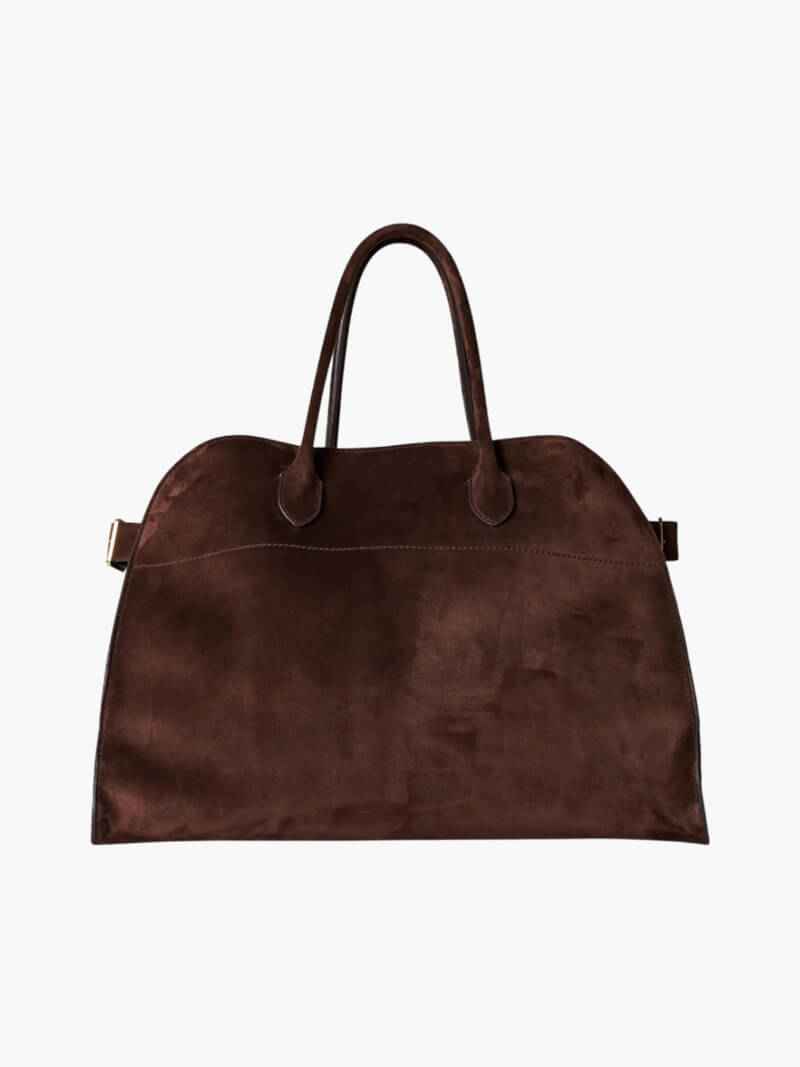 Elegant Women's Buckle Detail Tote Bag Brown
