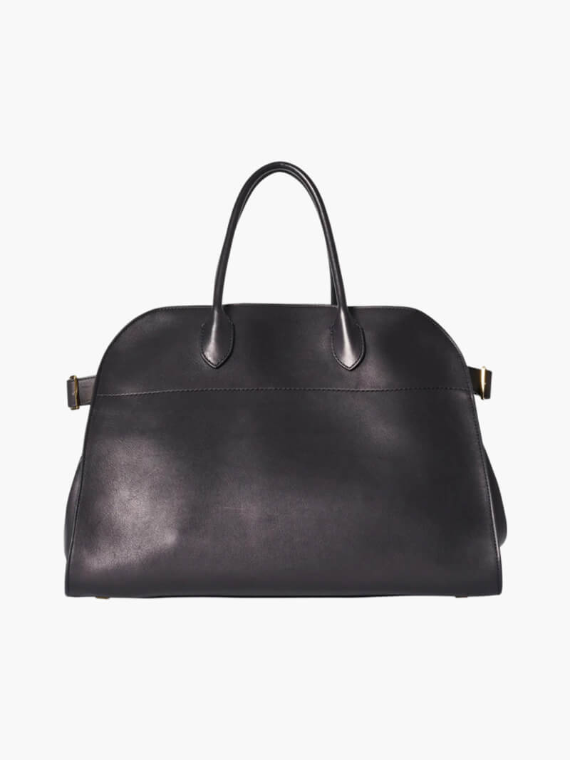 Elegant Women's Buckle Detail Tote Bag Glazed Black