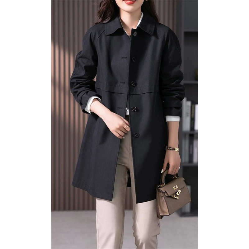 Women's Trench Coat - Stylish & Versatile Outerwear Black