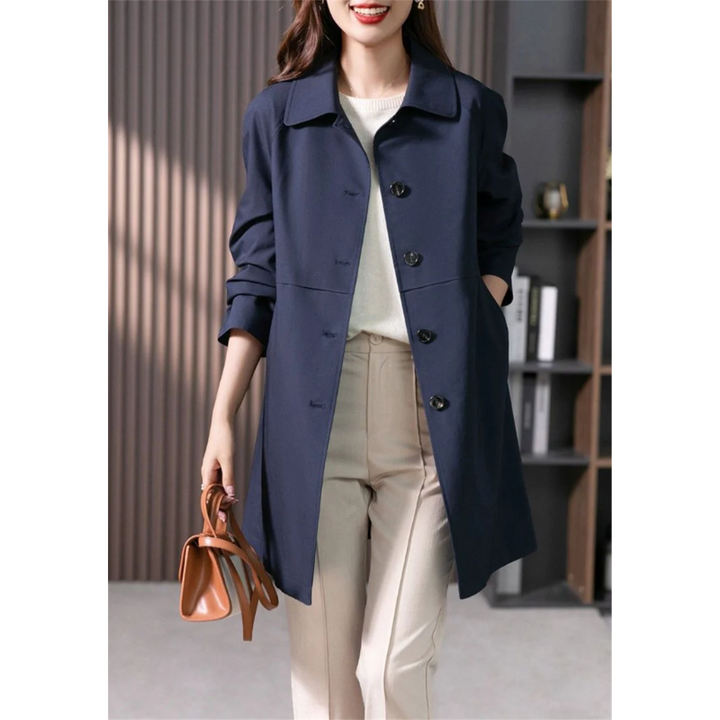 Women's Trench Coat - Stylish & Versatile Outerwear Navy Blue
