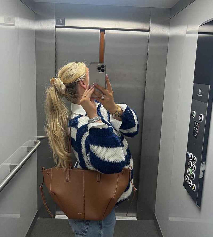 Women's Trendy Oversized Striped Sweater