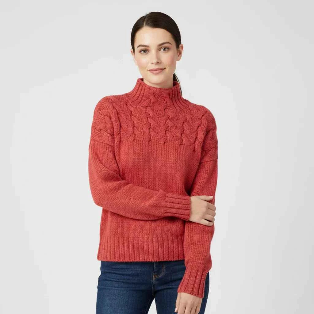 Women's Turtleneck Sweater Red