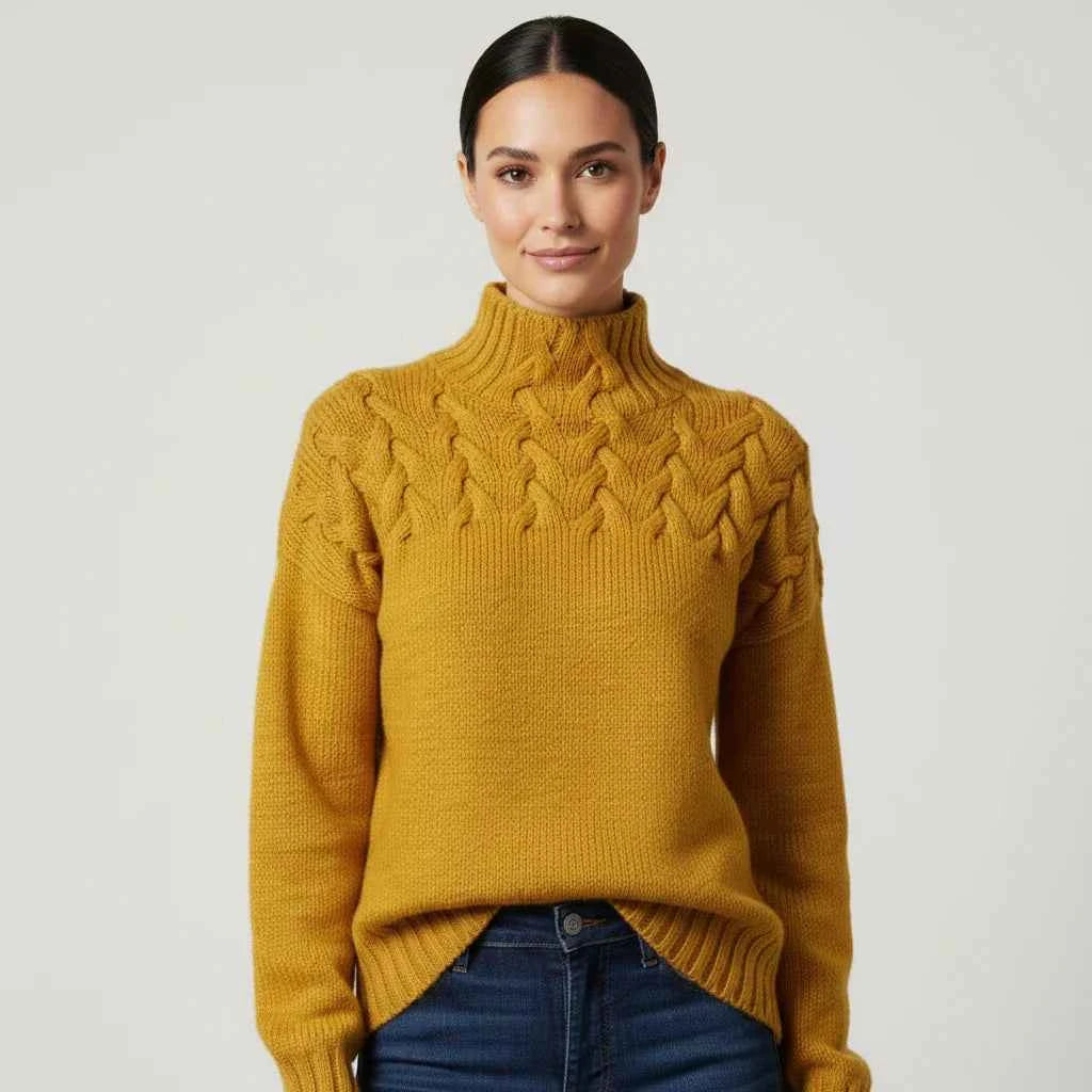 Women's Turtleneck Sweater Yellow
