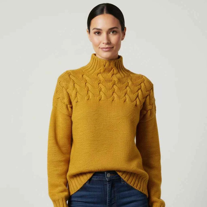 Women's Turtleneck Sweater Yellow