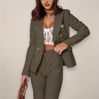 Women's Tailored Two-Piece Blazer Suit Set