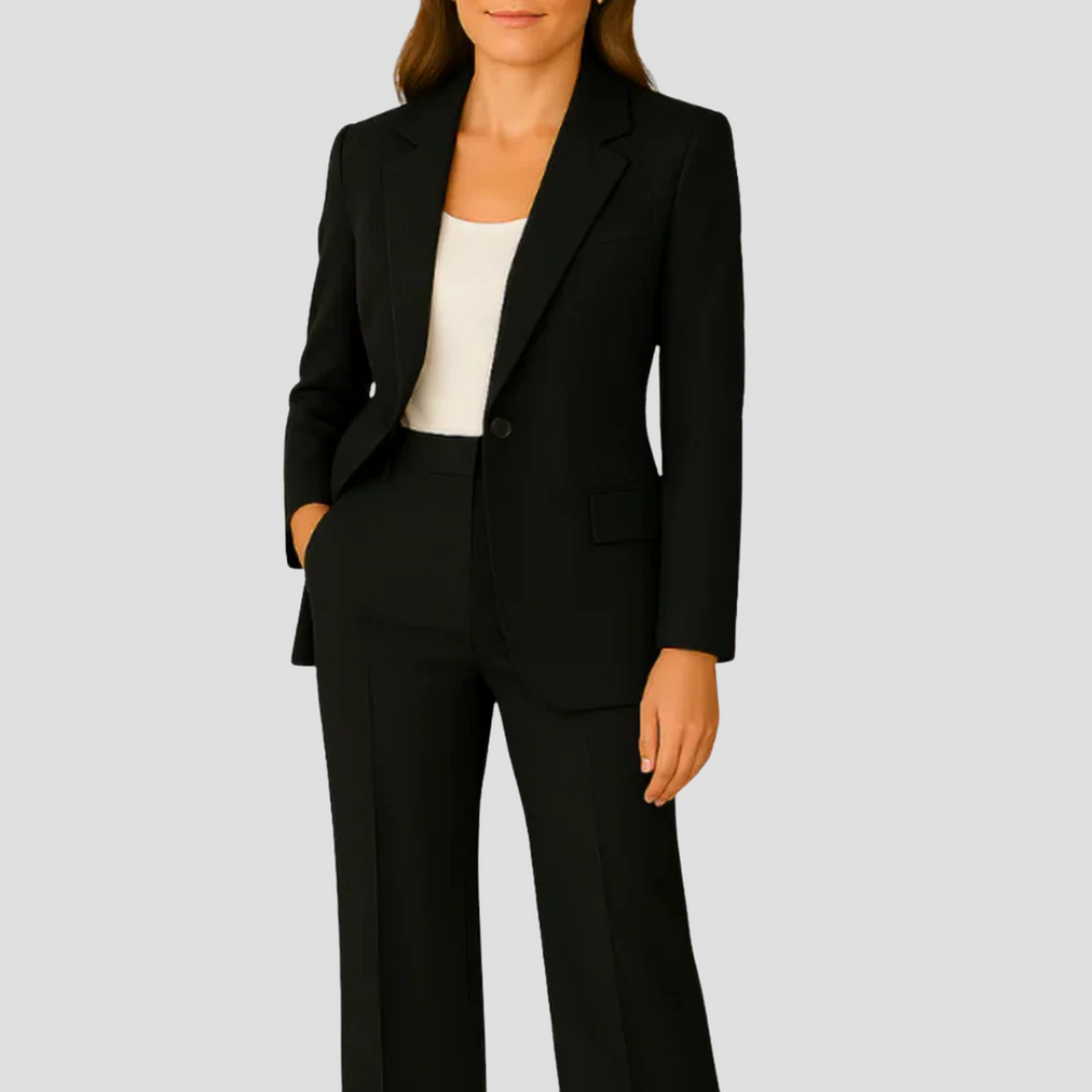 Women's Two-Piece Tailored Suit Set Black
